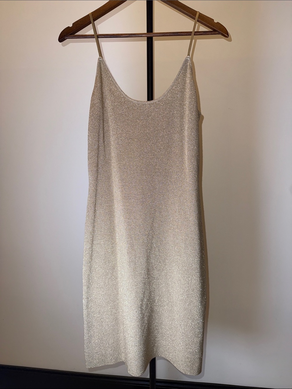 Boston Proper Shimmery Champagne Gold Slip Mini Dress | Size S